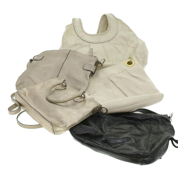 Coach Shoulder Bag Leather 5Set Black Beige Auth 37691 - Picture 2 of 10